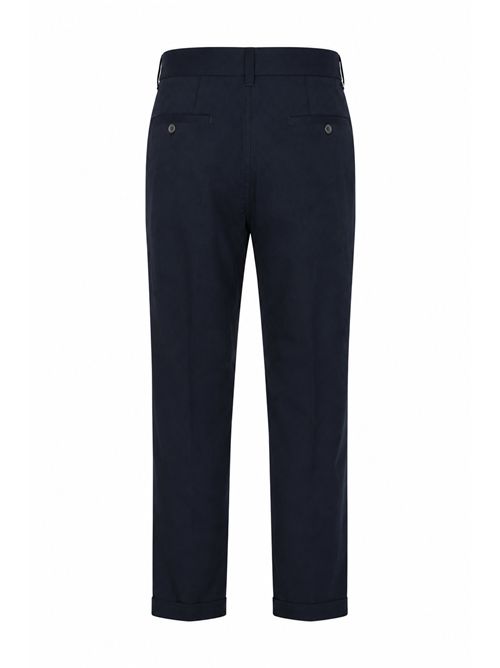 Pantalone in misto cotone con pinces Blu Paolo Pecora | B125 01996685